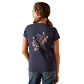 10048555 Ariat Youth Pretty Shield Short Sleeve T-Shirt - Navy Eclipse