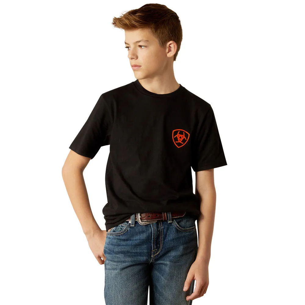 10054012 Ariat Boys' Ariat Outdoor Game Short Sleeve T-Shirt - Black