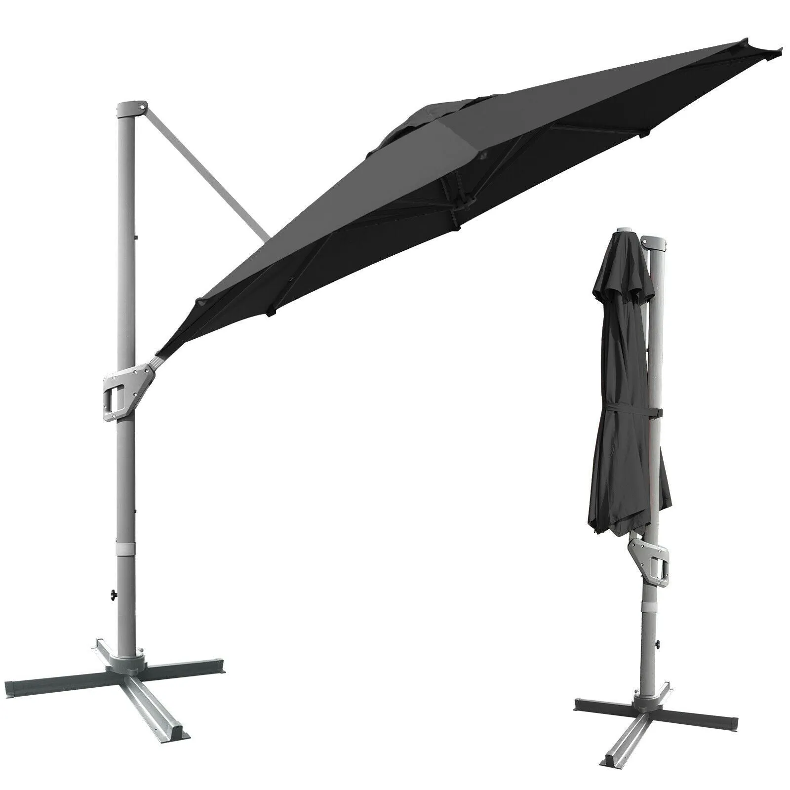 11ft Patio Offset Umbrella - Gray