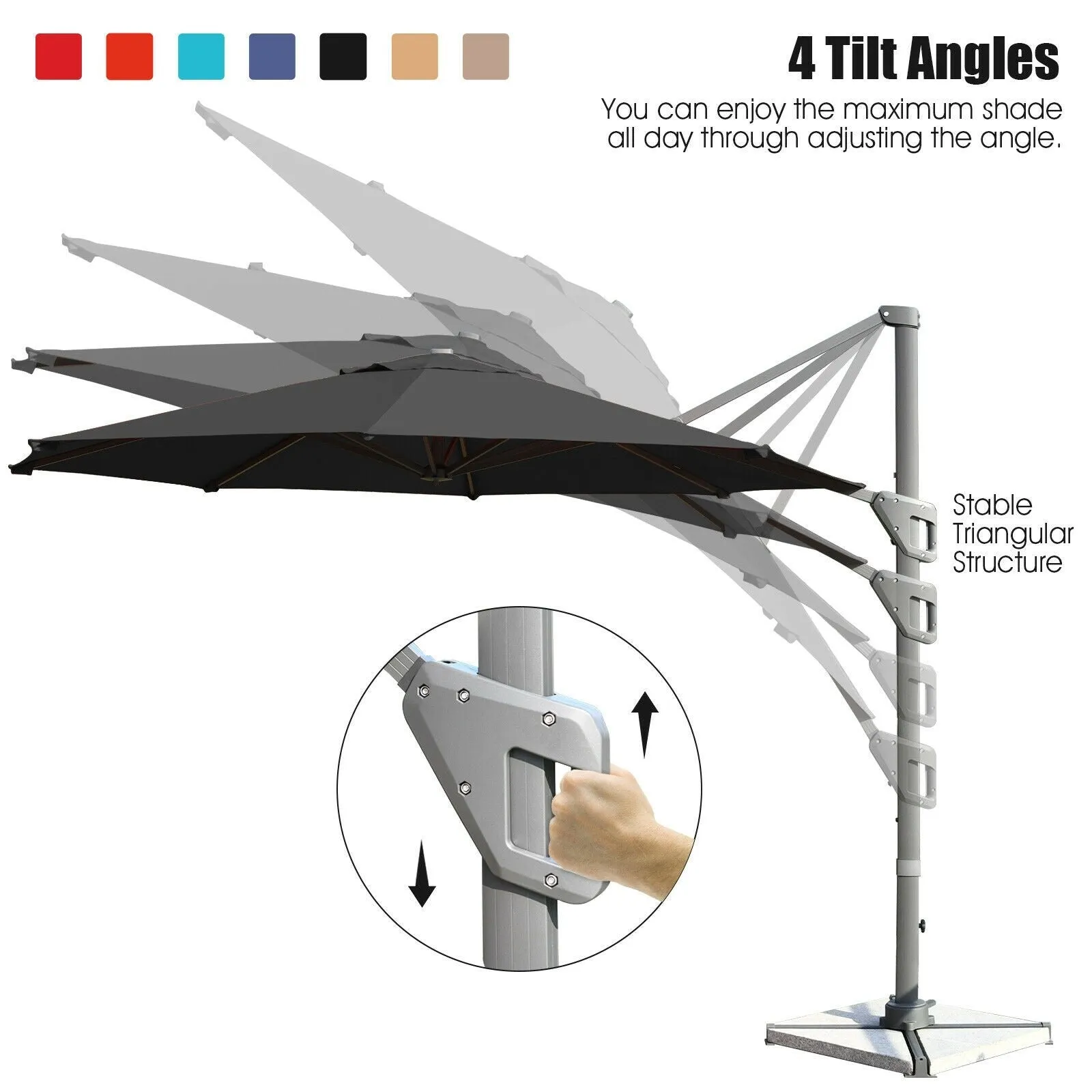 11ft Patio Offset Umbrella - Gray