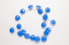 13mm Teardrop Faceted Blue Beads, 15" per strand