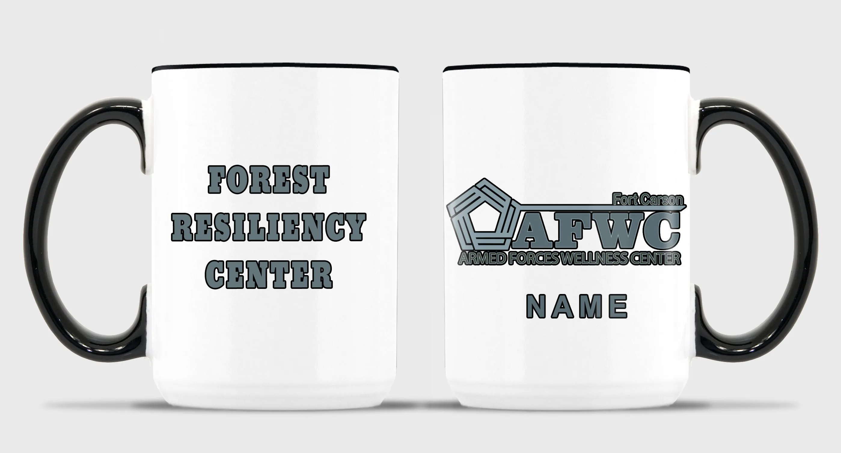 15 oz Coffee Mug- All White or White with Black Trim