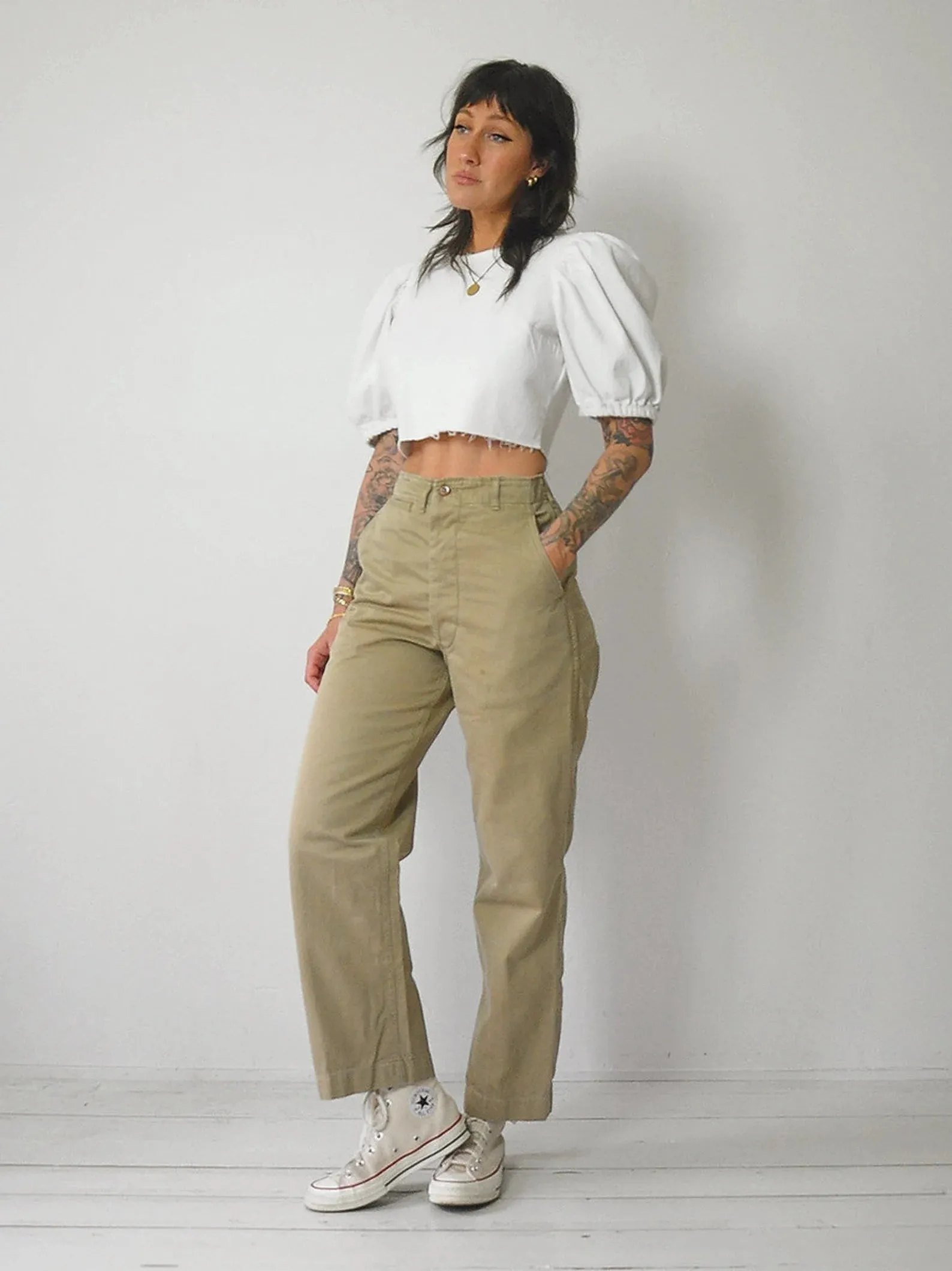 1940's Khaki Military Pants (2 pairs)