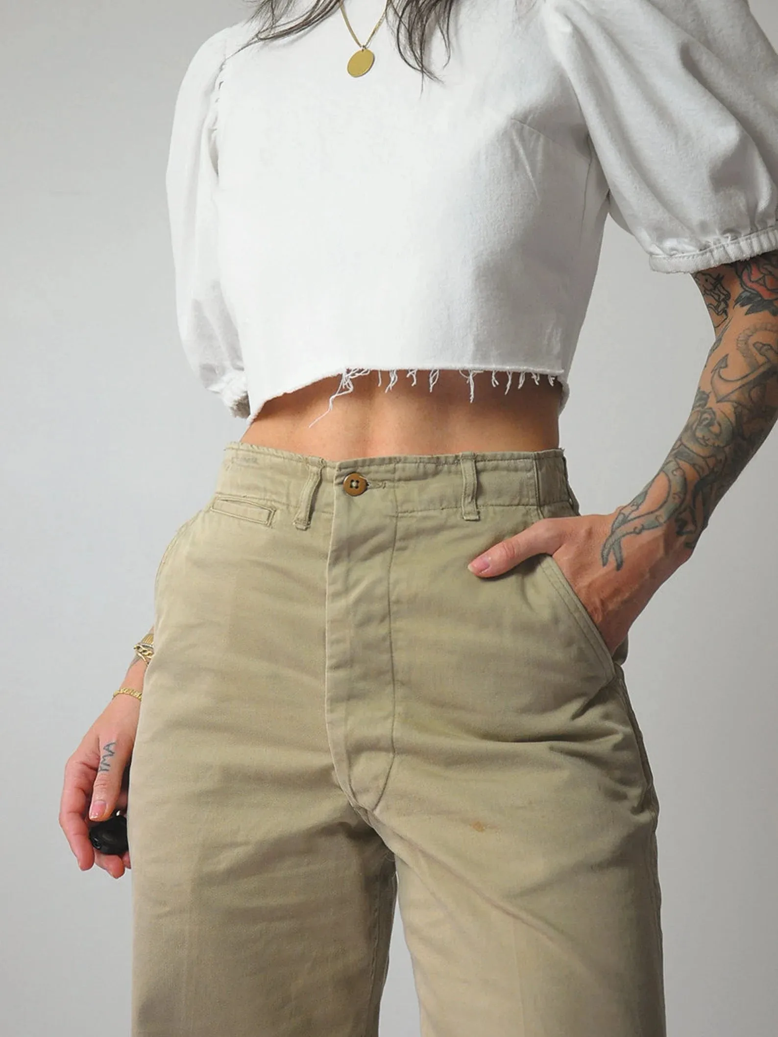 1940's Khaki Military Pants (2 pairs)