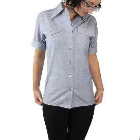 1950's Women's Chambray Short Sleeve Utility Work Shirt