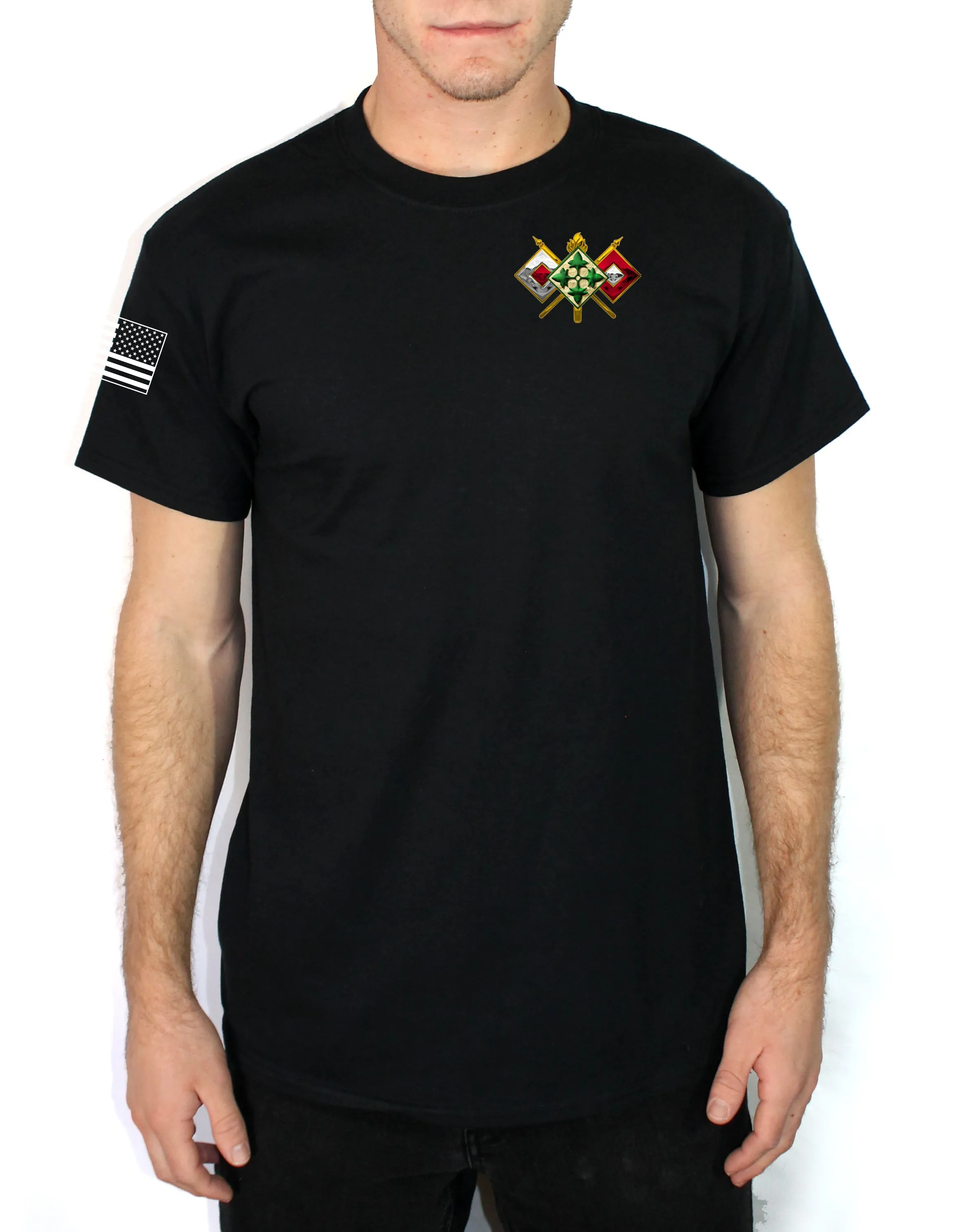 50-50 Blend Black Unisex PT Short Sleeve Shirt. Approved for PT.