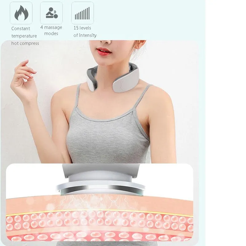 6 Heads Neck Massager Shoulder Cervical Massager Multifunctional Electric Hot Compress Pulse Neck Protector Rechargeable Massage