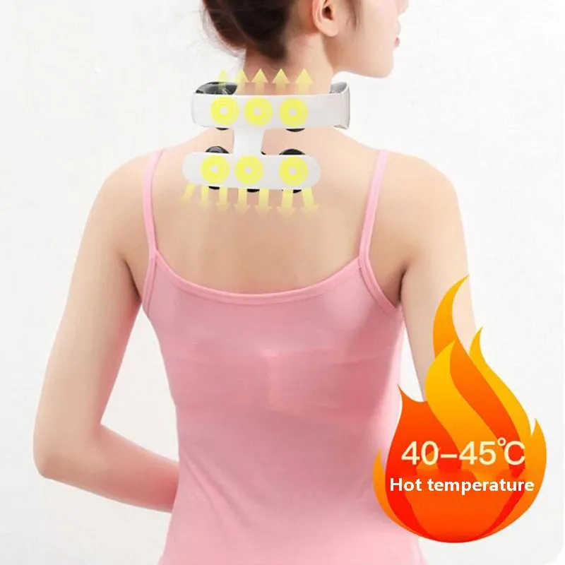 6 Heads Neck Massager Shoulder Cervical Massager Multifunctional Electric Hot Compress Pulse Neck Protector Rechargeable Massage