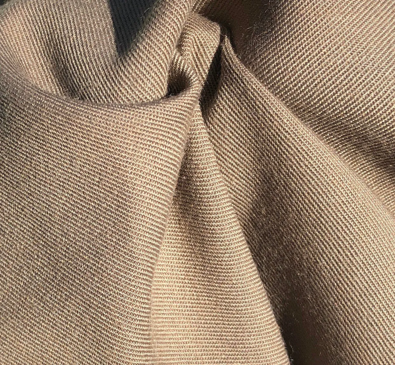 60" Rayon Blend Twill 6.5 OZ Khaki Apparel Woven Fabric By the Yard