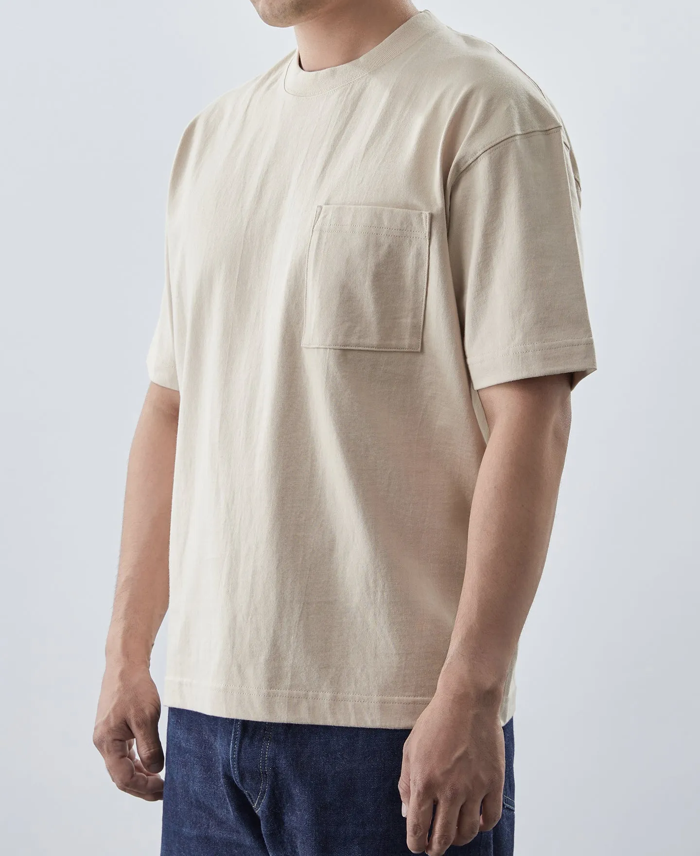 9.3 oz Cotton Oversize Tubular Pocket T-Shirt - Apricot