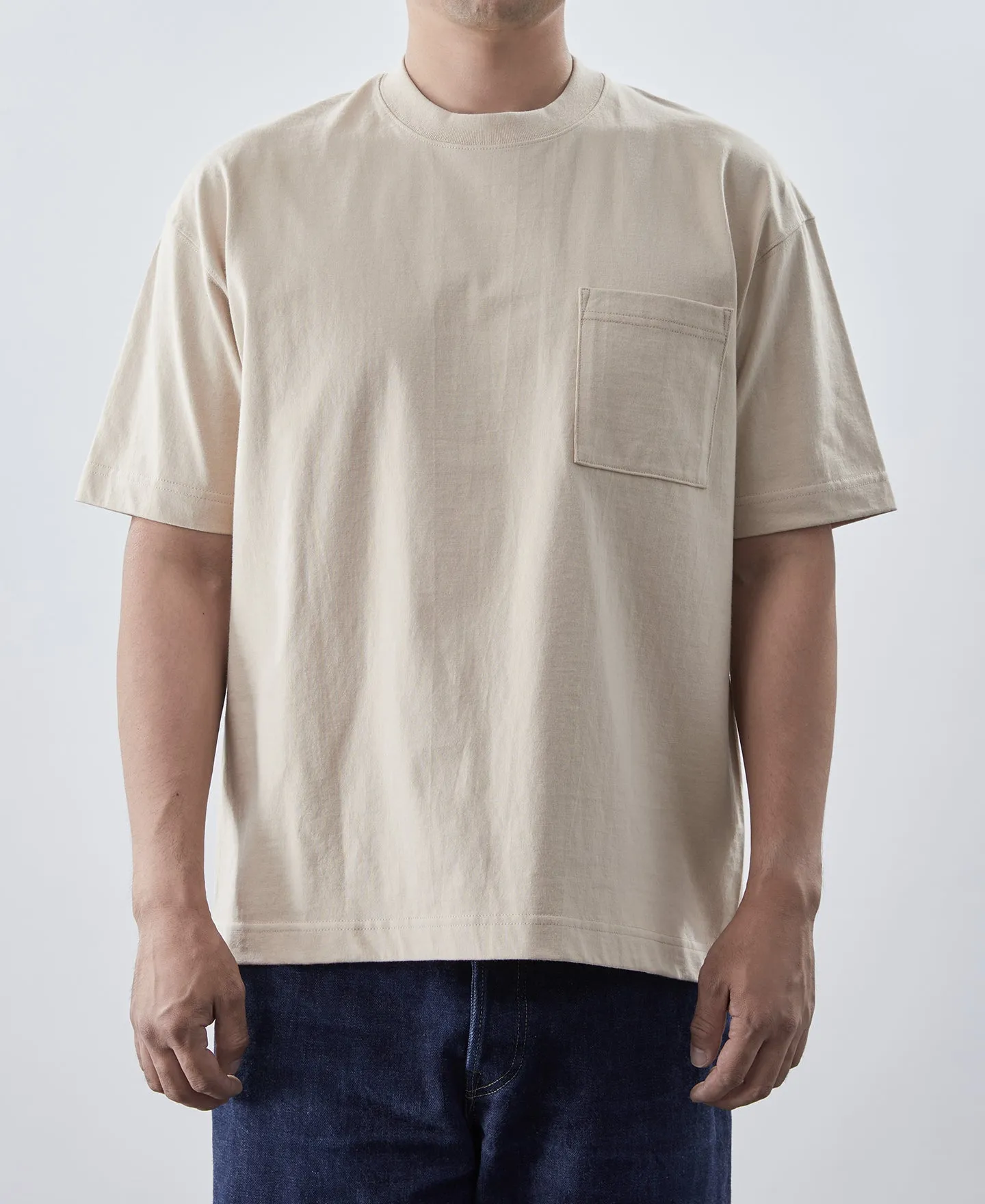 9.3 oz Cotton Oversize Tubular Pocket T-Shirt - Apricot