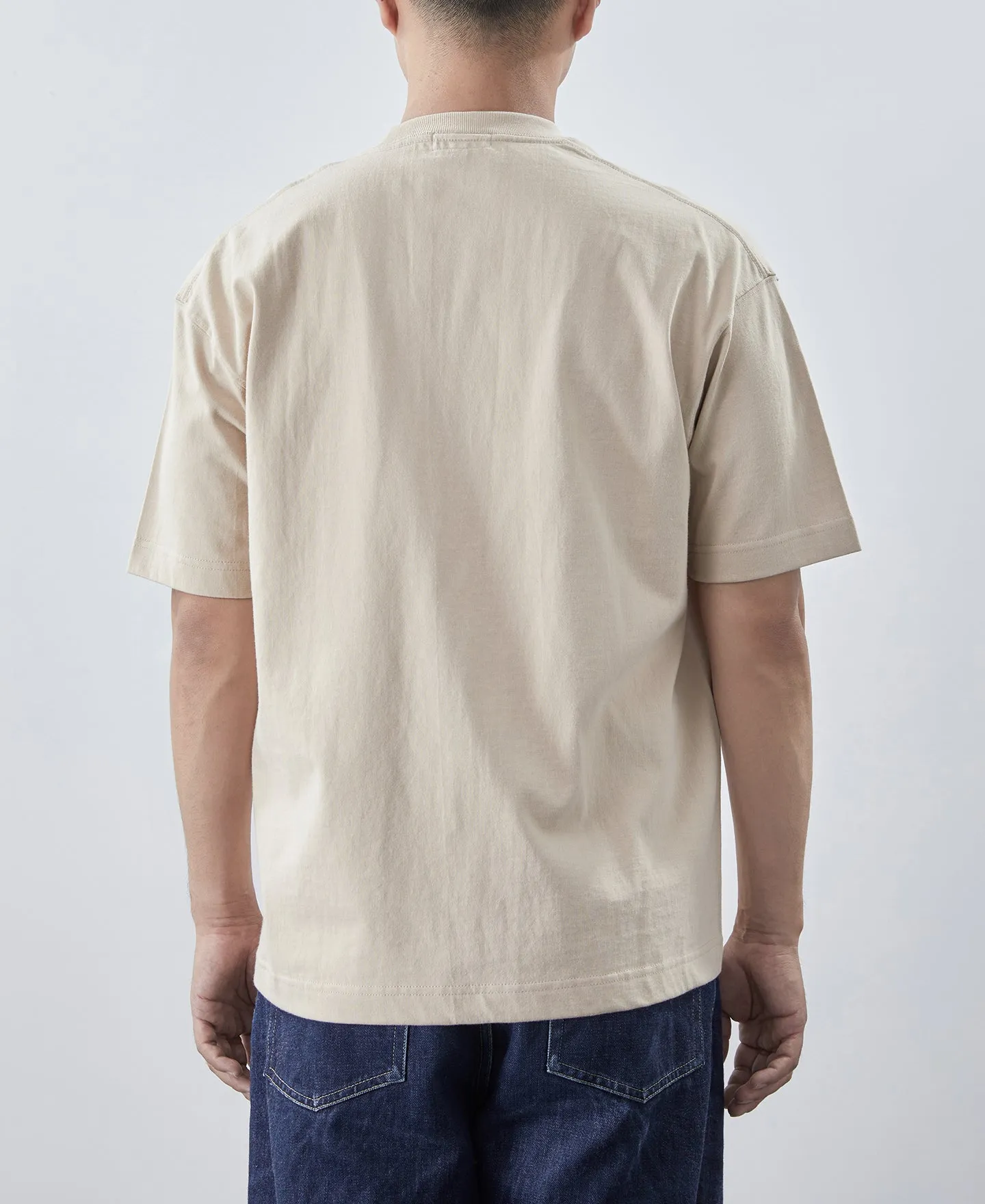 9.3 oz Cotton Oversize Tubular Pocket T-Shirt - Apricot