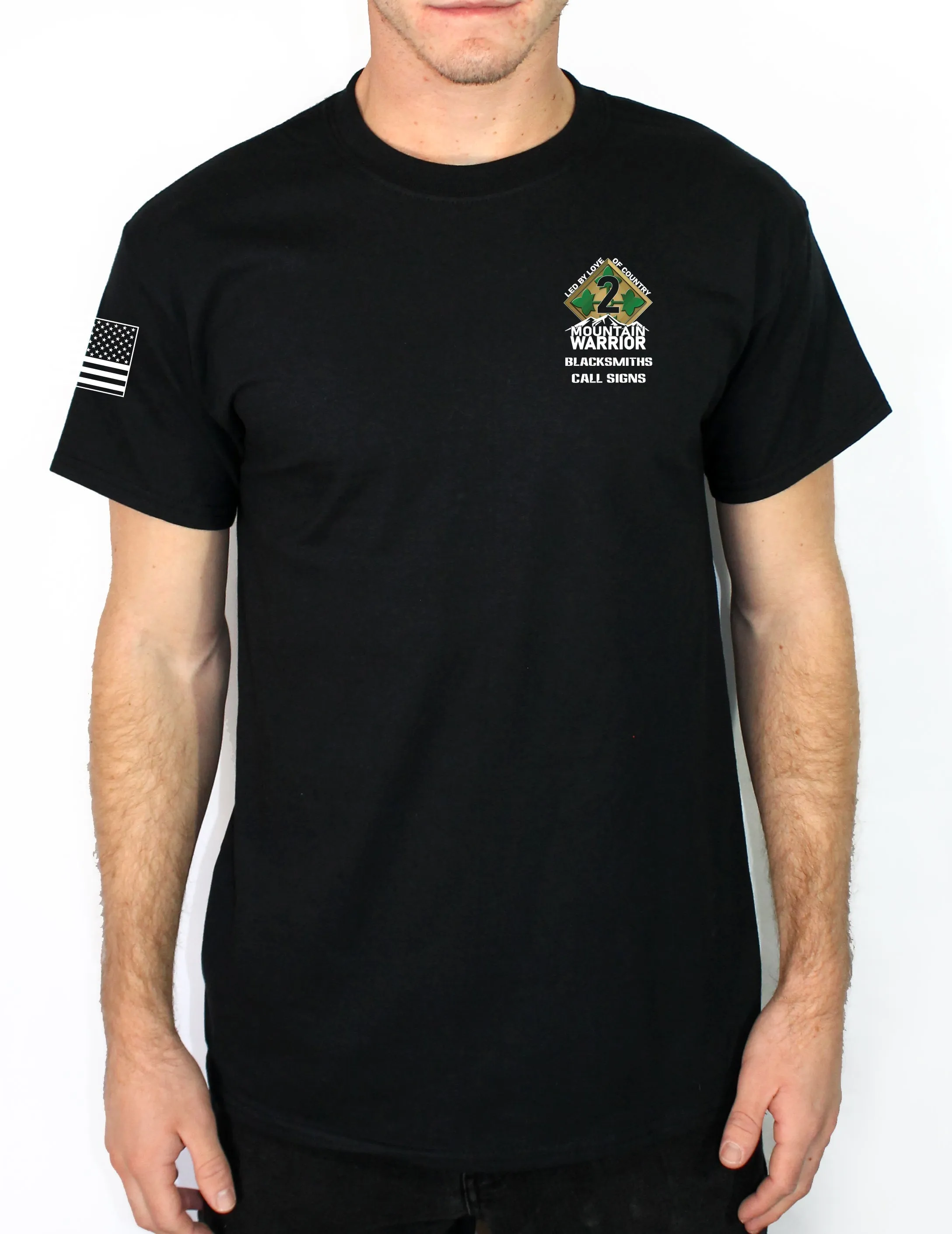 A CO 50-50 Blend Black Unisex PT Short Sleeve Shirt. Approved for PT