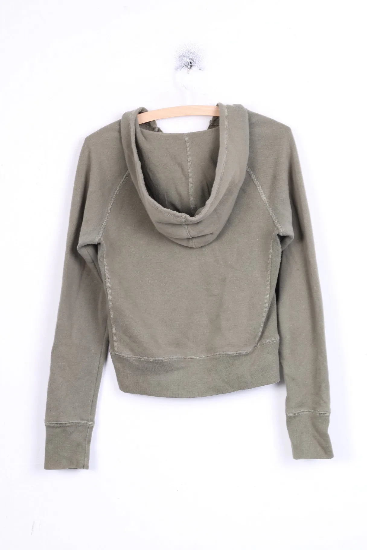 Abercrombie 1892 Womens M Sweatshirt Jumper Hood Khaki Cotton