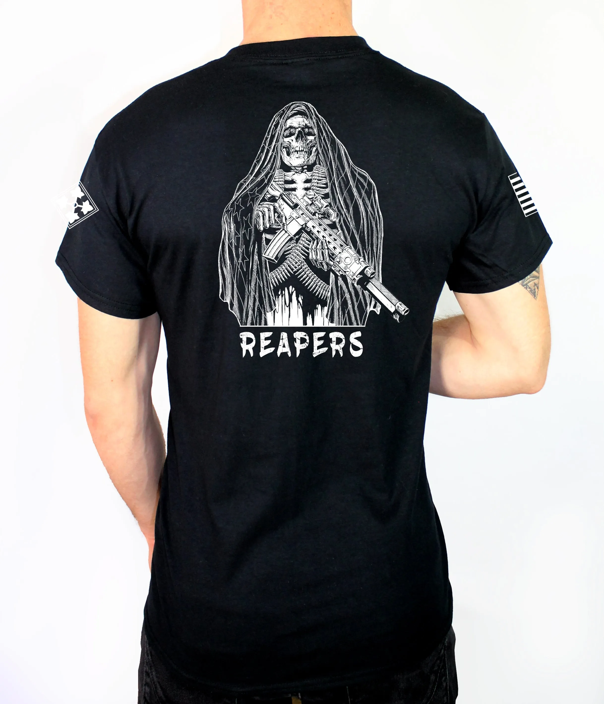 Able Co Reapers 50-50 Blend Black Unisex PT Short Sleeve Shirt. Approved for PT