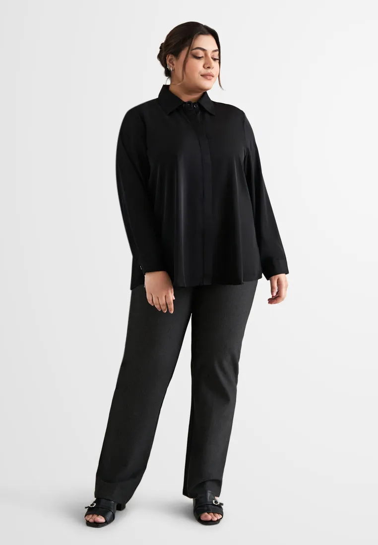 Alice Classic Long Sleeve Work Shirt - Black