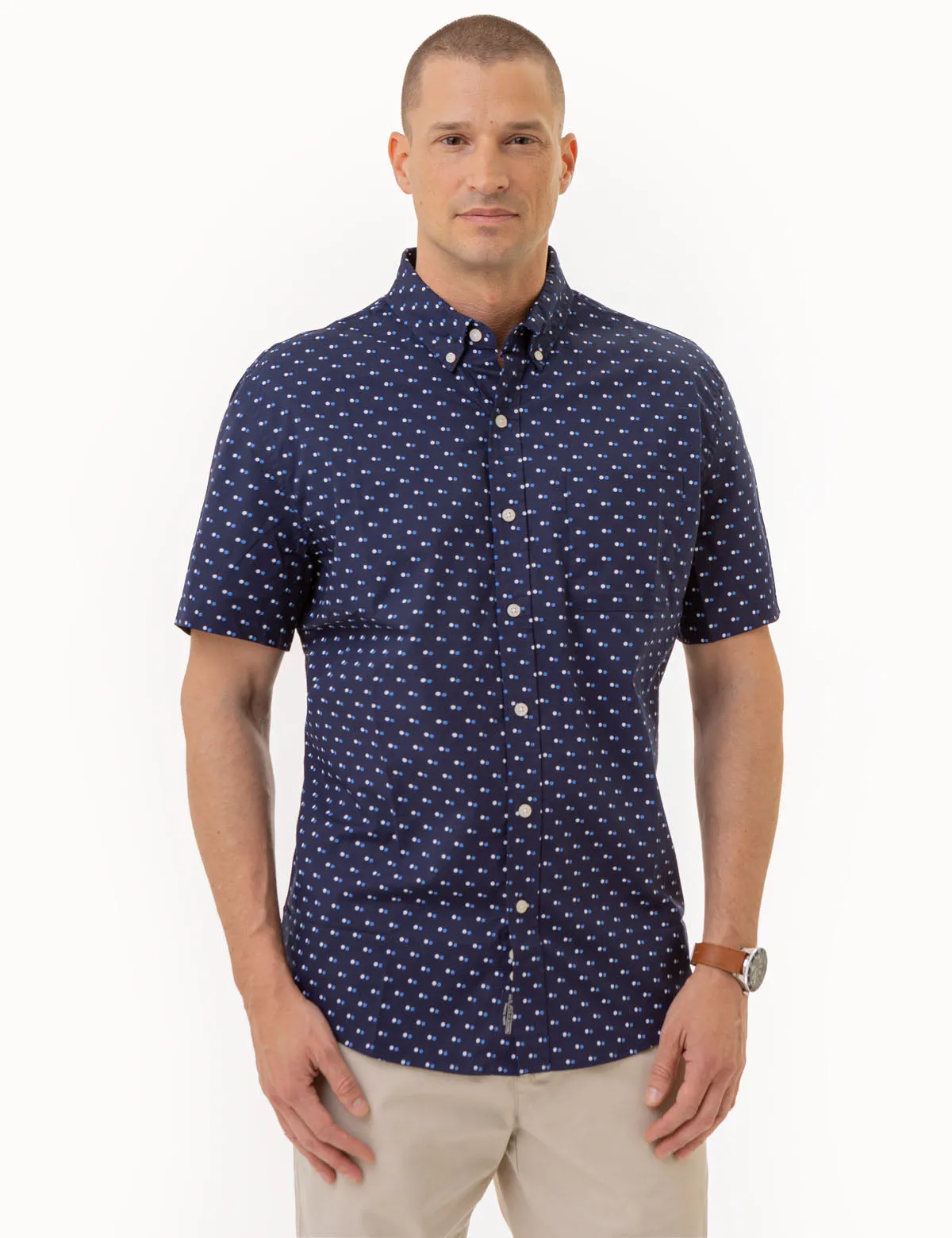 ALL OVER DOUBLE DOT PRINT SHORT SLEEVE SHIRT