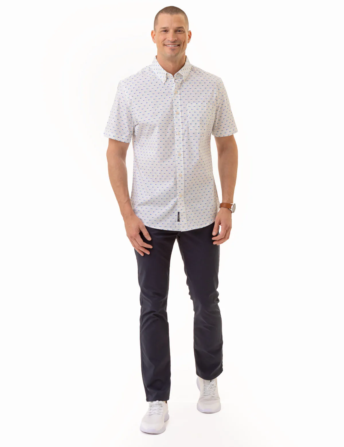 ALL OVER DOUBLE DOT PRINT SHORT SLEEVE SHIRT