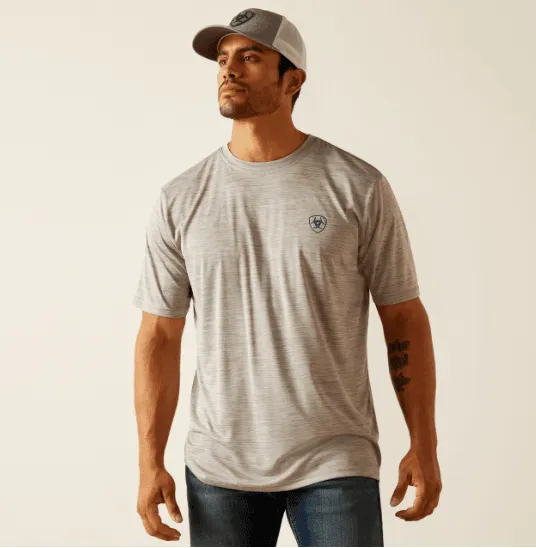 Ariat Men's Light Grey Heather Charger Spirited Tee 10048579