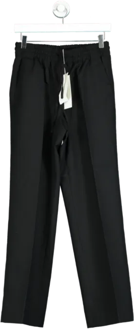 Arket Black High Waist Straight leg Wool Suit Trouser UK 10