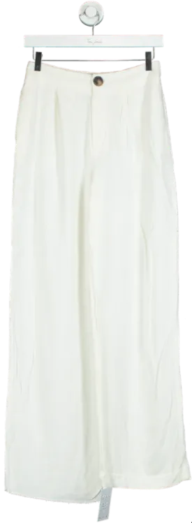 ASOS Design White Wide Leg Trousers UK 8