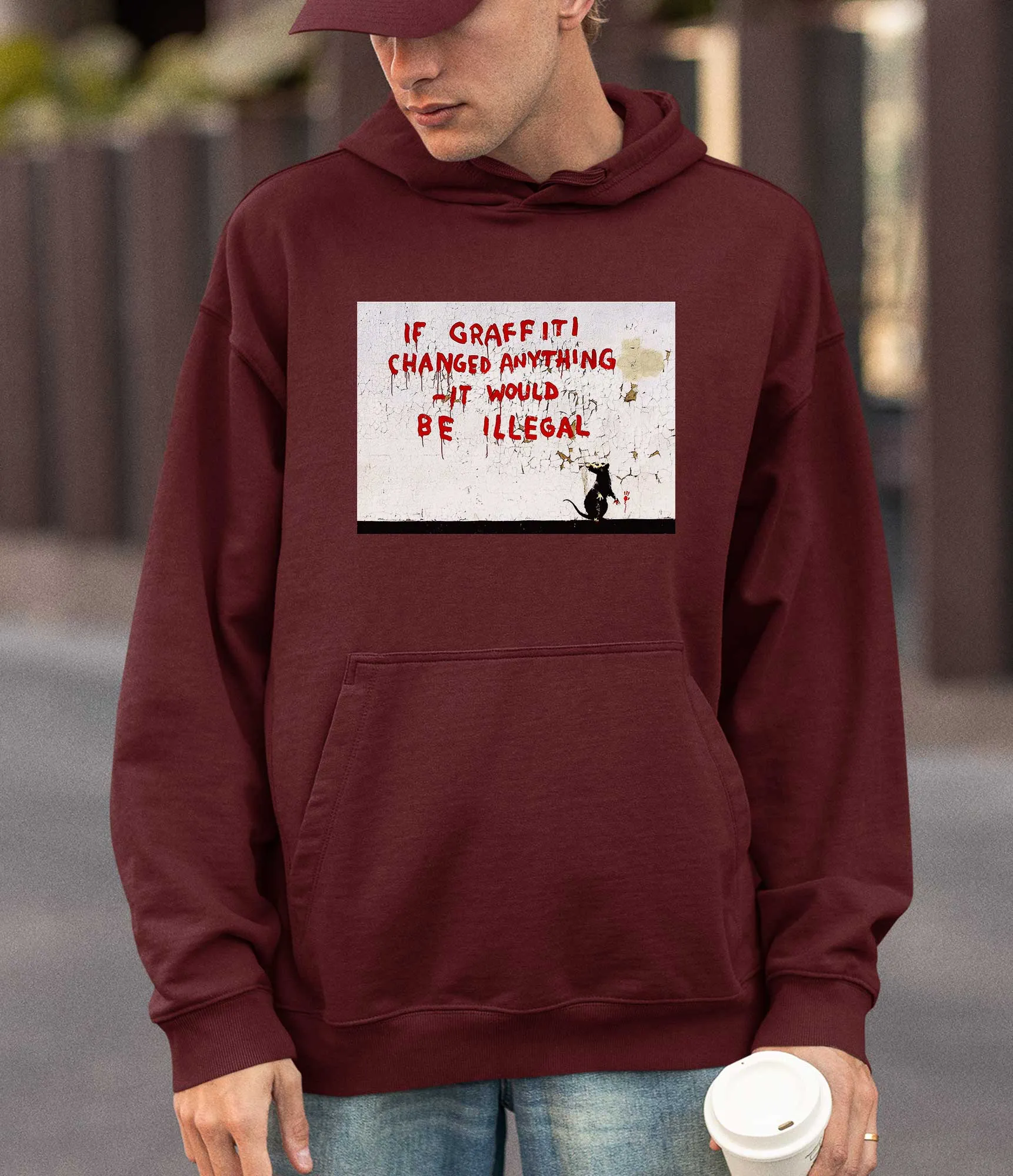 Banksy Hoodie - If Graffiti Changed Anything