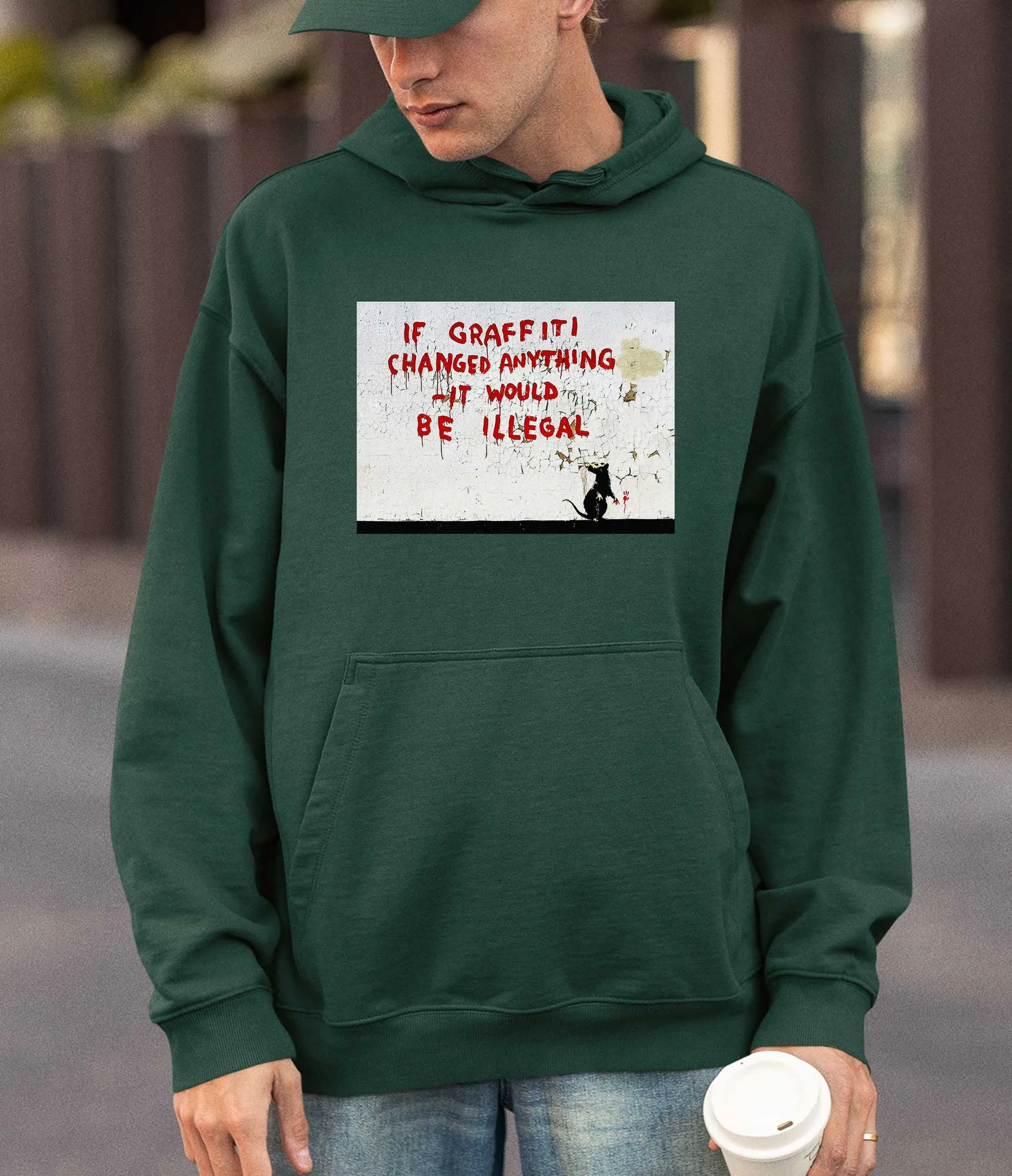 Banksy Hoodie - If Graffiti Changed Anything