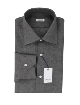 Barba Napoli Dark Gray Shirt - Slim