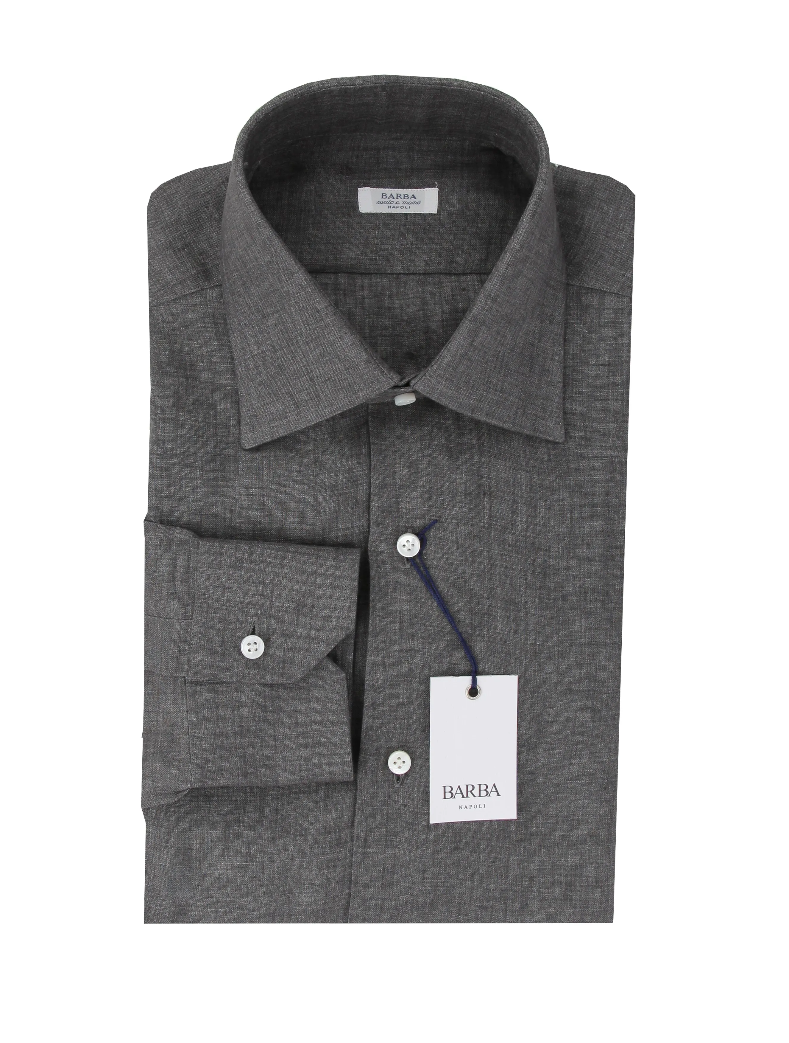 Barba Napoli Dark Gray Shirt - Slim