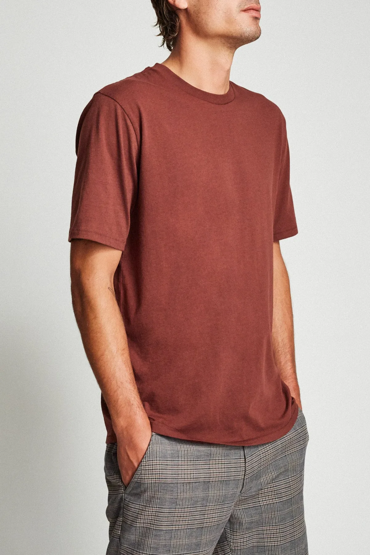 Basic S/S Premium Tee - Chestnut