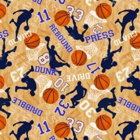 Basketball Court Motif in Tan