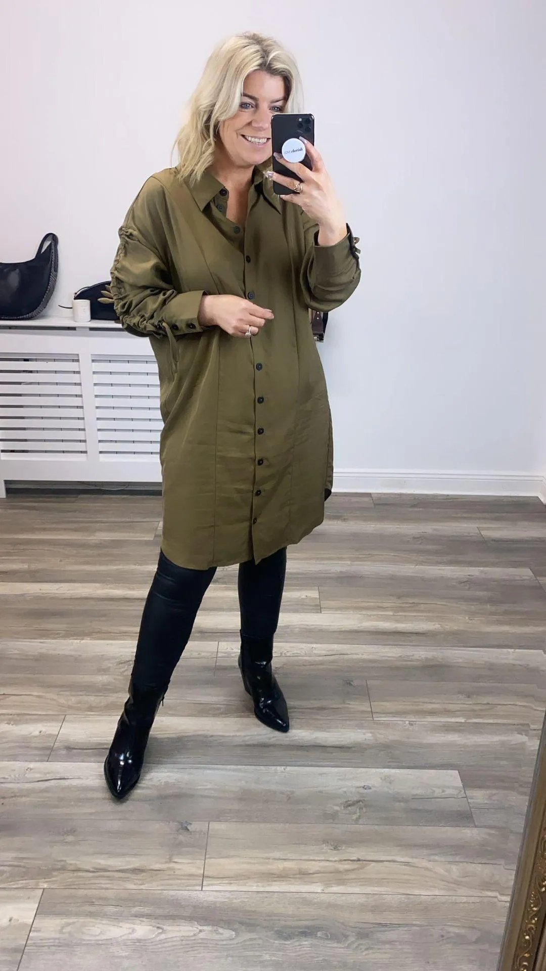 Becky Shirt Dress (Khaki)