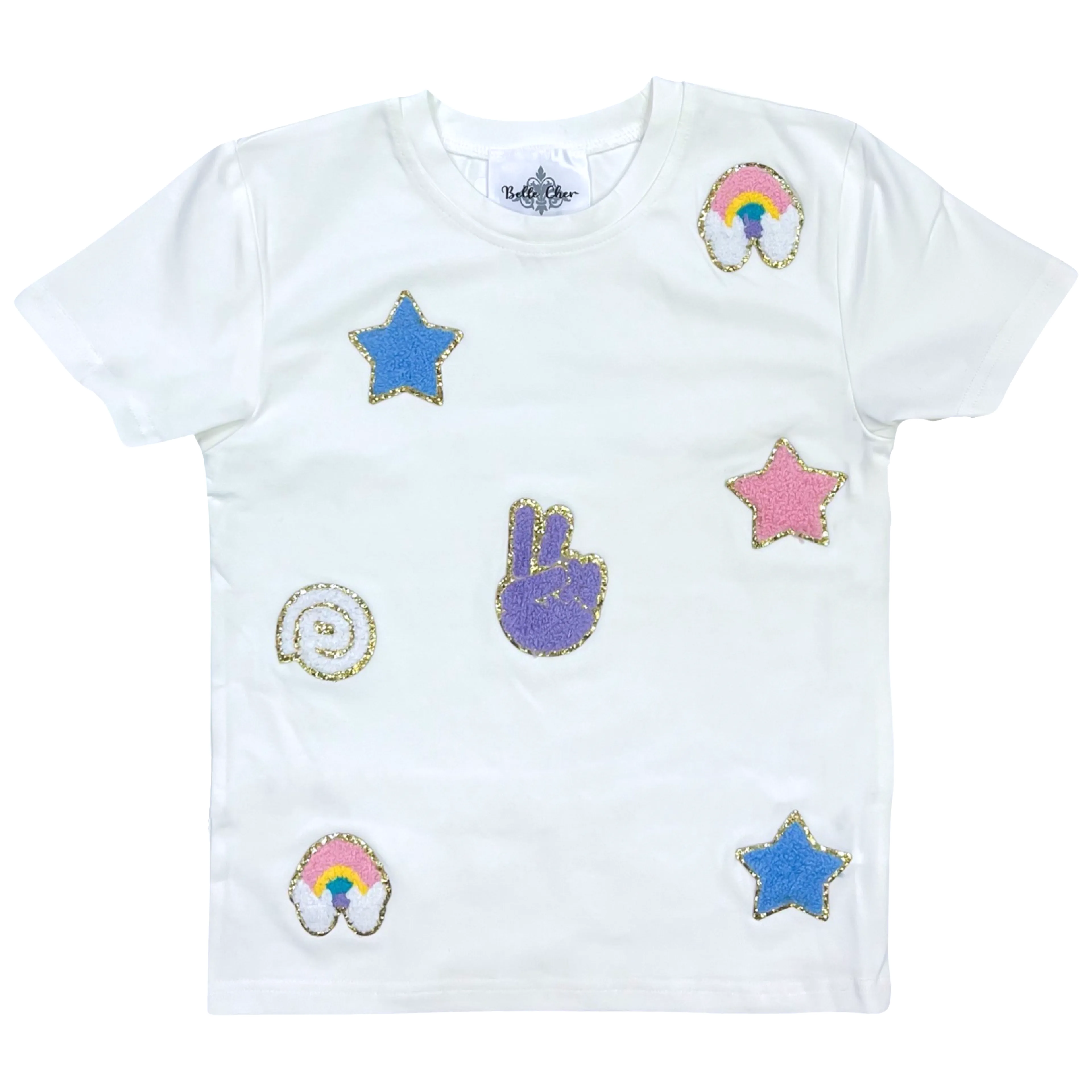 Belle Cher Chenille Top - Peace Collage