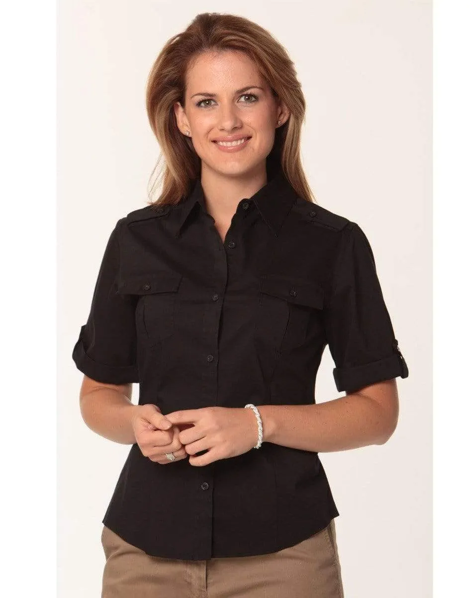 BENCHMARK Women's Short Sleeve Military Shirt M8911