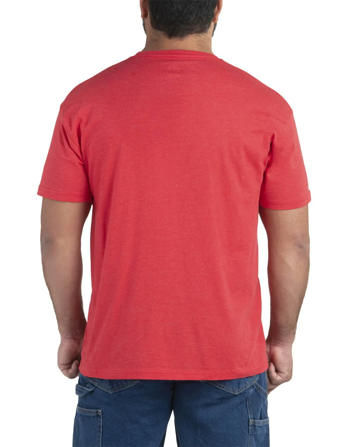 Berne Mens Deep Red Cotton Blend Script Tee S/S