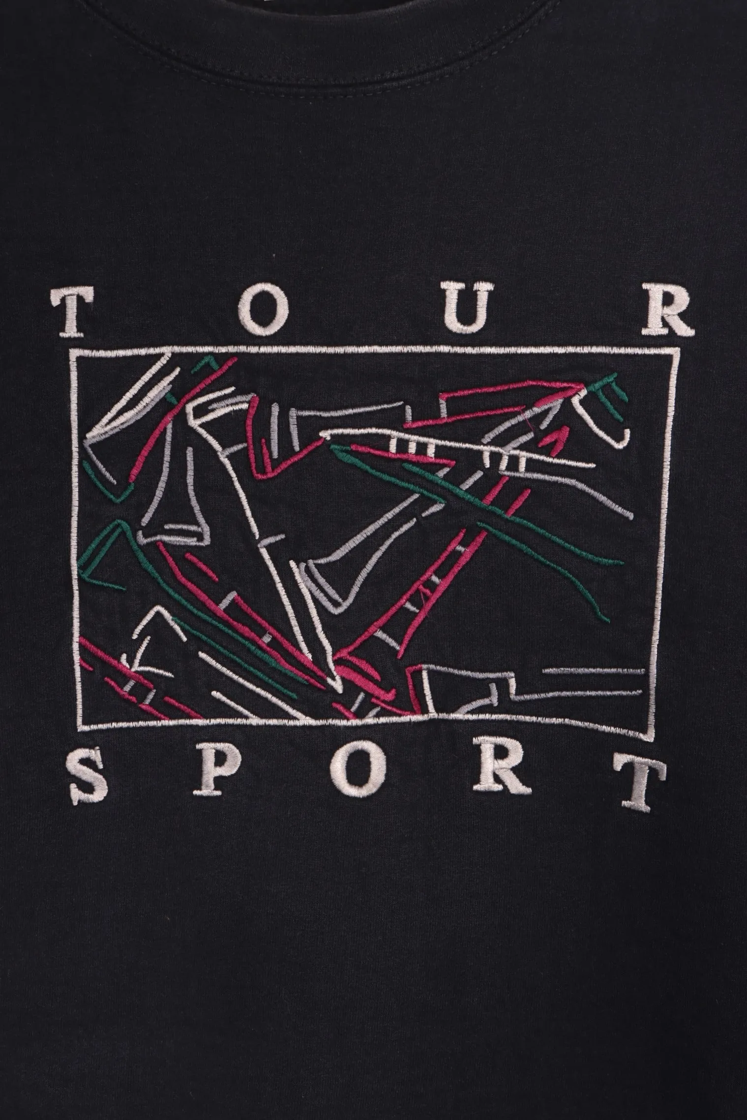 Black Embroidered "Tour Sport" LEE SPORT Sweatshirt USA Made (L)