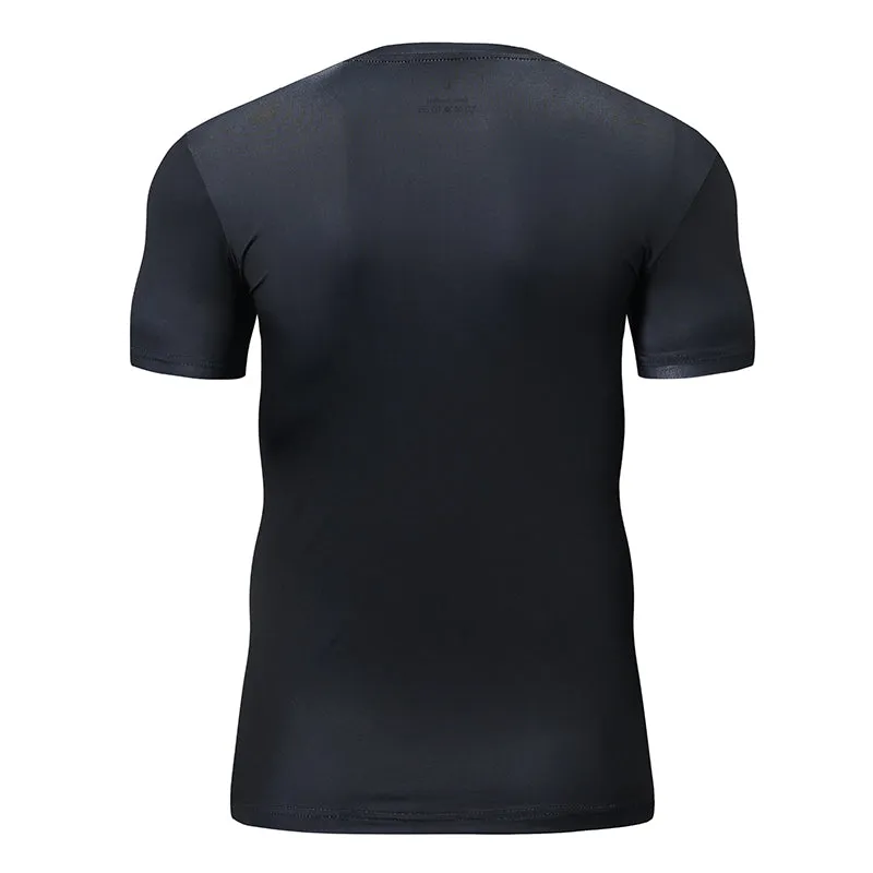 Black PUNISHER Short Sleeve Compression Shirt for Men