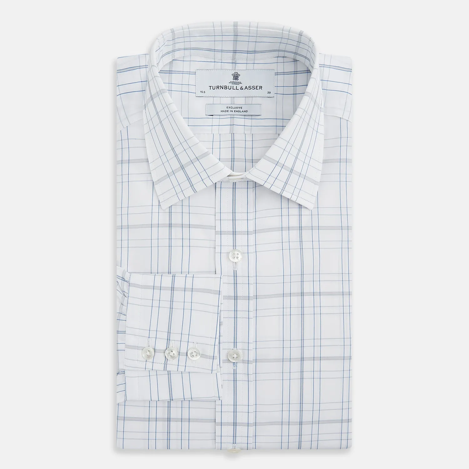 Blue and Grey Multi Check Mayfair Shirt