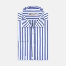 Blue and White Candy Stripe Shirt with Regent Collar and Double Cuffs