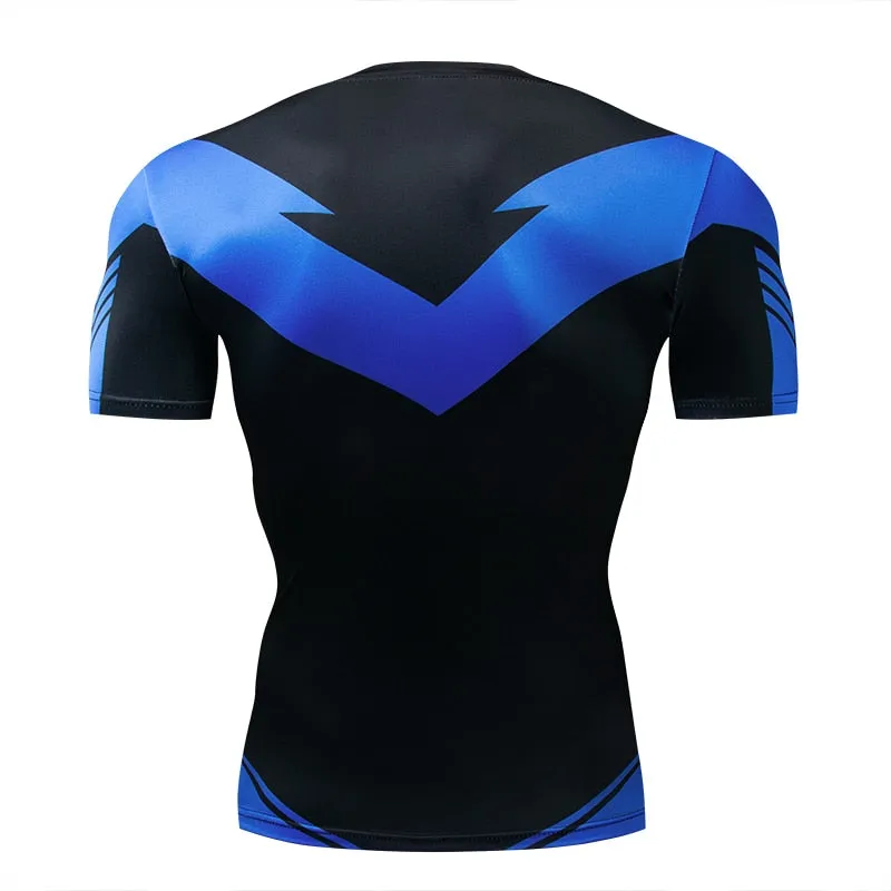 Blue NIGHTWING Short Sleeve Compression Shirt