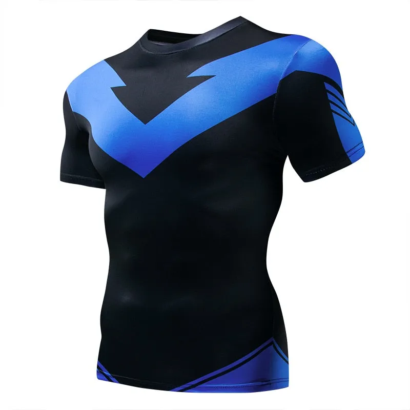 Blue NIGHTWING Short Sleeve Compression Shirt