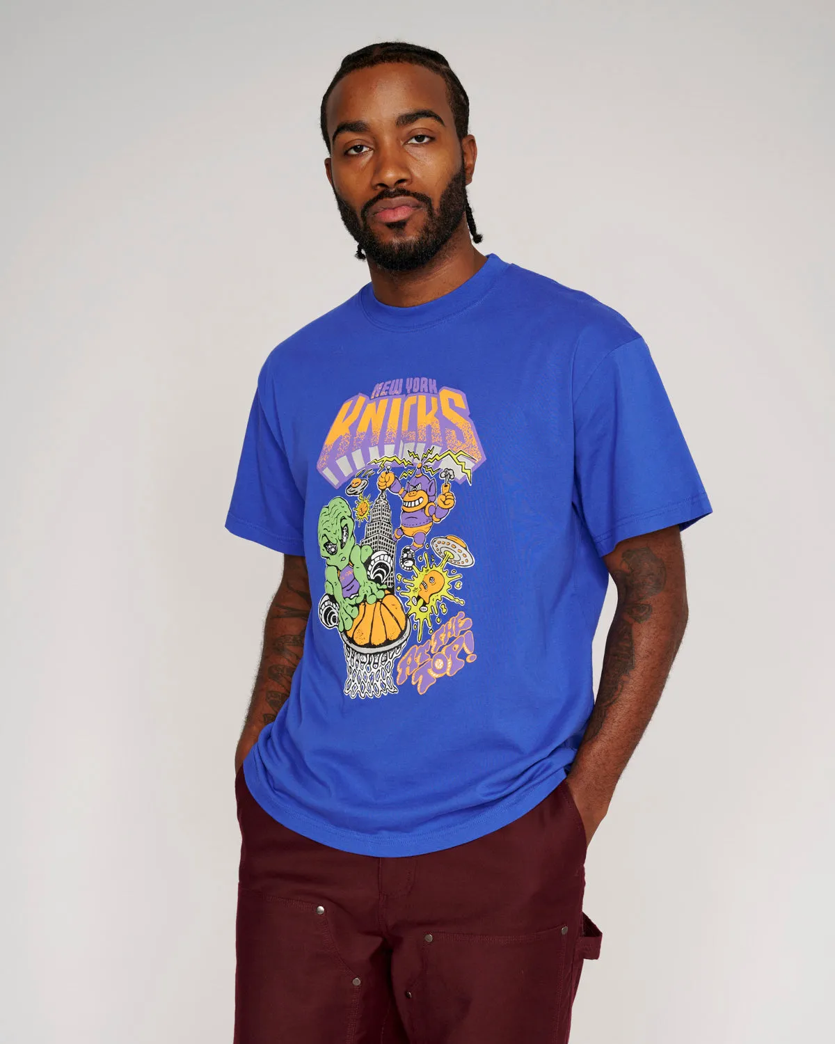 Brain Dead x NBA New York Knicks T-shirt - Blue