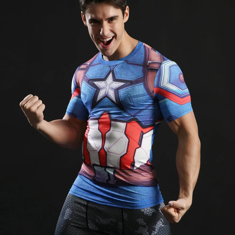 CAPTAIN AMERICA Compression Shirt for Men (Short Sleeve)