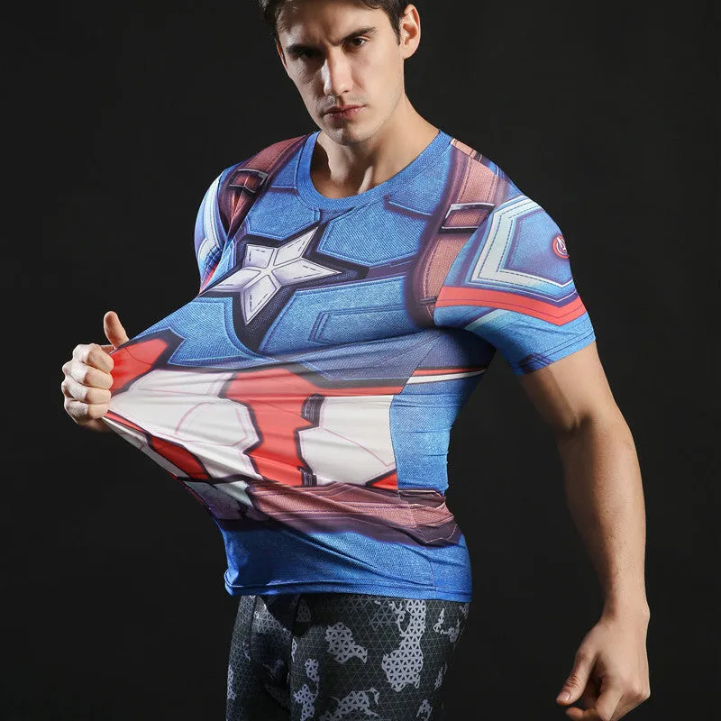 CAPTAIN AMERICA Compression Shirt for Men (Short Sleeve)