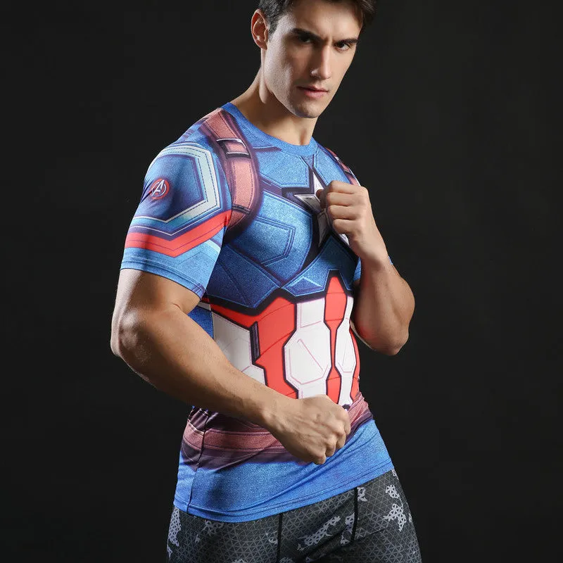 CAPTAIN AMERICA Compression Shirt for Men (Short Sleeve)