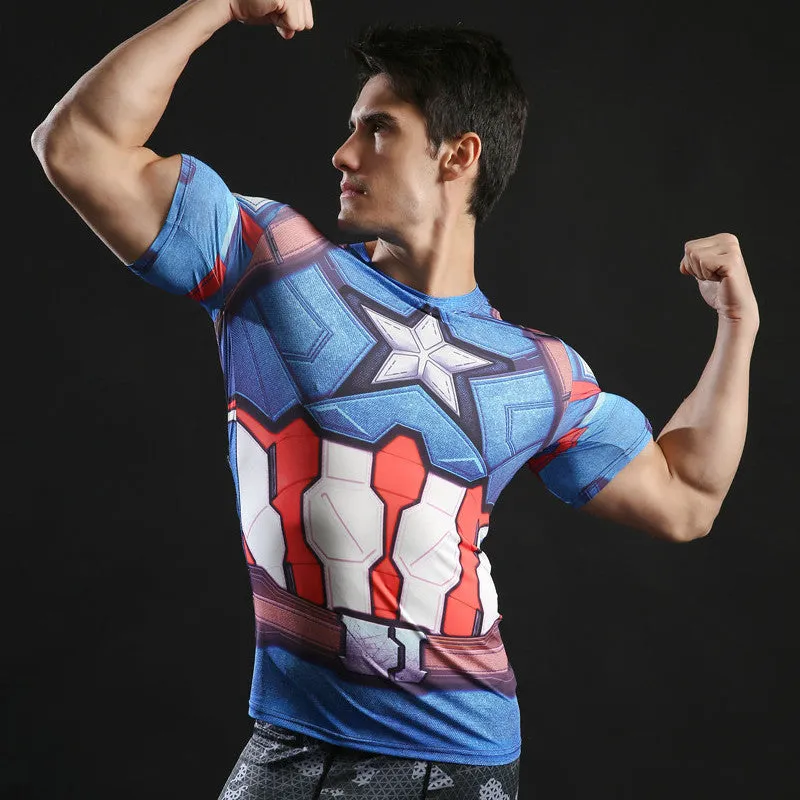 CAPTAIN AMERICA Compression Shirt for Men (Short Sleeve)