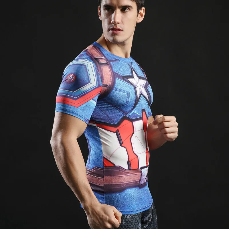 CAPTAIN AMERICA Compression Shirt for Men (Short Sleeve)