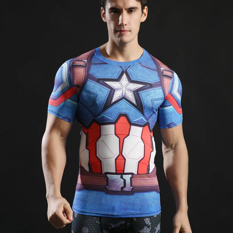 CAPTAIN AMERICA Compression Shirt for Men (Short Sleeve)