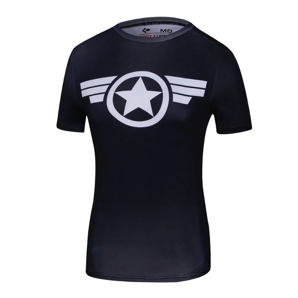 CAPTAIN AMERICA Compression Shirt for Women (Short Sleeve)