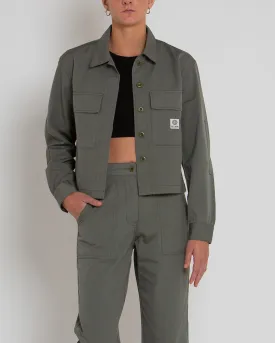 CROPPED BDU SHIRT - AGAVE GREEN